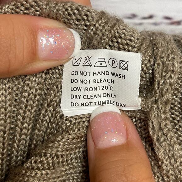 Missoni Chunky Ribbed Tan Wool Blend Wing Flap Italian Top Shirt Size Large - Picture 7 of 7